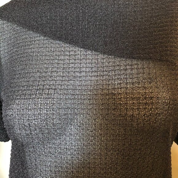 D'ERRICO Trend Designer Short Sleeve Boat Neck Knit Top Charcoal Grey Sz S - Picture 2 of 6